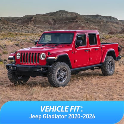 Nilight in Channel Rain Guards for Jeep Gladiator 2020 2021 2022 2023 2024 2025 2026 Side Window Deflectors, Vent Window Visors-4PCS - size: Gladiator 2020-2026