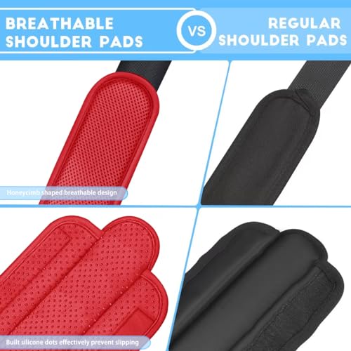 ZINZ 2-Pack Universal Shoulder Pad with Ultra Thick Cushion for Bag Luggage Bag Crossbody, Plus Long & Anti-Slip & Breathable,Red - color: Red