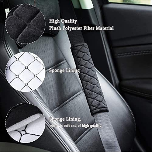 NEPAK 6 Pack Car Seat Strap Pads,Universal Car Seat Belt Pads Cover,Seat Belt Shoulder Strap Covers Harness Pad for Car/Bag,Protect Your Neck and Shoulder(Black)