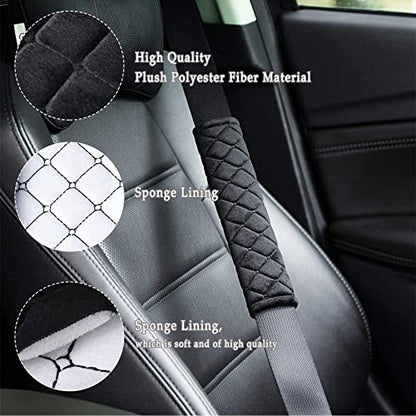 NEPAK 6 Pack Car Seat Strap Pads,Universal Car Seat Belt Pads Cover,Seat Belt Shoulder Strap Covers Harness Pad for Car/Bag,Protect Your Neck and Shoulder(Black)