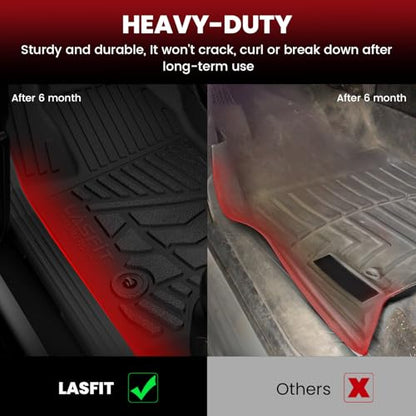 LASFIT Floor Mats 2014-2018 for Chevrolet Chevy Silverado/GMC Sierra 1500 Only Crew Cab, 2015-2019 Silverado/Sierra 2500HD 3500 HD, Only Crew Cab, with Carpet Floor, Only Fit 1st Row Bucket Seating - size: 1500 2500HD 3500HD Crew Cab/Bucket Seat 2014-2018