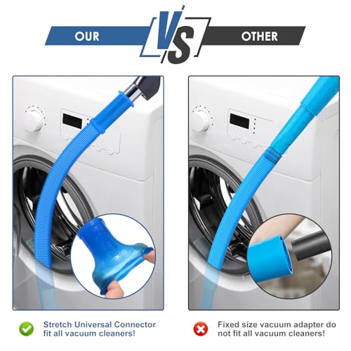 PetOde 2 Pieces Dryer Vent Cleaner Kit Compatible with Most Vacuum Cleaner, Dryer Lint Brush and Vacuum Hose Attachment with Universal Connector, Quickly Lint Remover - color: Blue