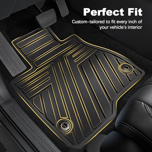 All Weather Floor Mats Custom Fit for Mazda CX-5 2017-2025 Waterproof Heavy Duty Anti-Slip Car Mats, 1st & 2nd Row Full Black