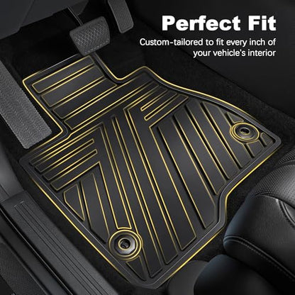All Weather Floor Mats Custom Fit for Mazda CX-5 2017-2025 Waterproof Heavy Duty Anti-Slip Car Mats, 1st & 2nd Row Full Black