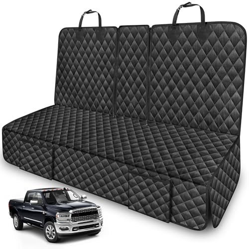Dog Car Seat Cover for Back Seat Compatible with Dodge RAM 1500 2500 4 Door Quad Cab Crew Cab Mega Cab 2000-2025 2026 Accessories, Non-Slip Pet Bench Backseat Covers for Large Pickup Trucks