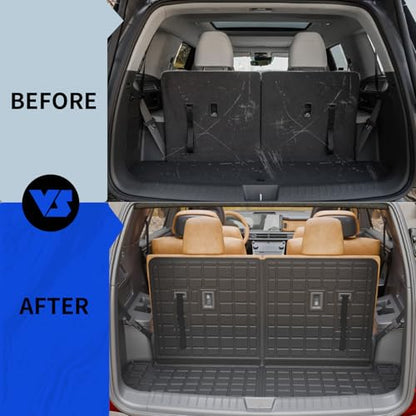Rongtaod Cargo Mat Compatible with 2024 2025 2026 Hyundai Santa Fe Trunk Mat Cargo Mat Cargo Liner All Weather Santa Fe Accessories (Trunk Mat with Backrest Mat) - color: Trunk Mat with Backrest Mats