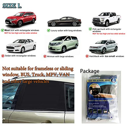 Car Window Shades for Baby - 2 Pack Sun Shade Blocker, Breathable Mesh Rear Side Window Shade Sunshade for SUV, UV Protection for Baby Family Pet, Mosquito Bug Net Window Screens for Camping - size: Large-Rear Window