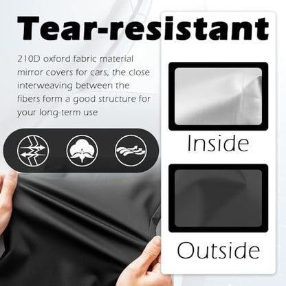 2PCS Car Side Mirror Covers,Drawstring-style Mirror Covers for Cars Provide Protection from Dust and Snow,Essential Car Mirrors Cover for Winter Automotive Exterior Accessories