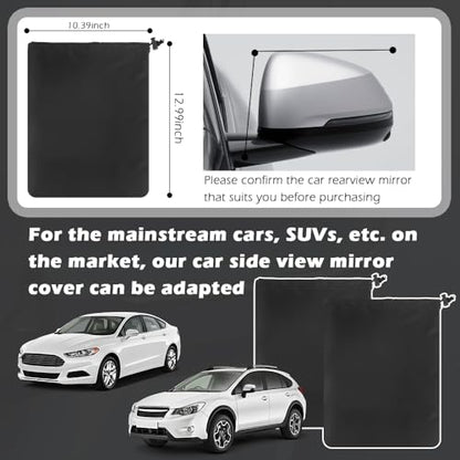 2PCS Car Side Mirror Covers,Drawstring-style Mirror Covers for Cars Provide Protection from Dust and Snow,Essential Car Mirrors Cover for Winter Automotive Exterior Accessories