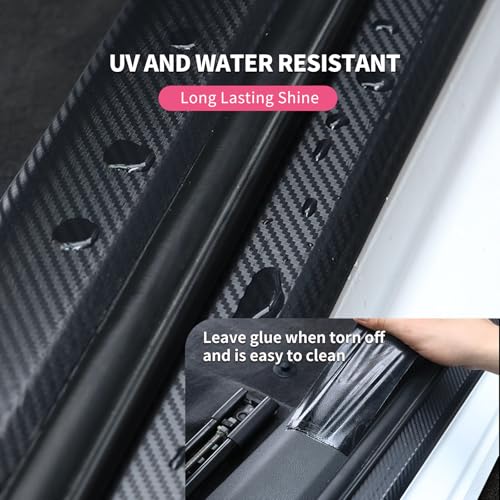 Carbon Fiber Vinyl Wrap for Cars Door Protector Edge Guards 0.6mm Thick 33ft Length Multi Width Options Universal Fit Hood Trunk Dashboard Motorcycle More (4In x 33Ft Plus) - size: 4In x 33Ft (0.6mm)