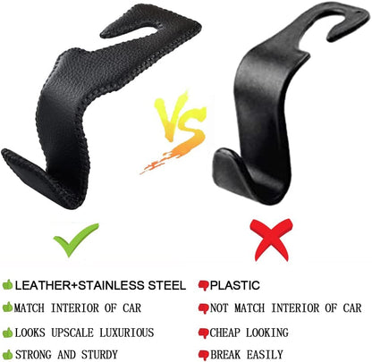 yicheyiyou Car Hooks Universal Car Vehicle Back Seat Headrest Hanger Holder Hook Microfiber Leather & Stainless Steel for Bag Purse Cloth Drink Grocery (Green) - color: Green