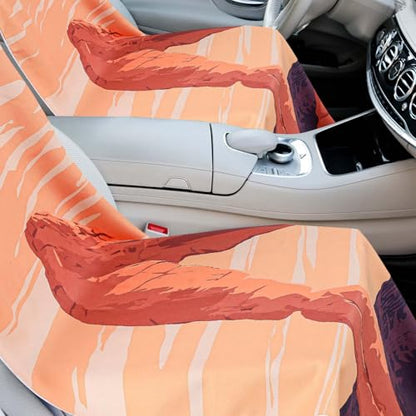 Hahafelt 2 Pack Car Seat Towel Covers with Storage Bag, 63 x 32 Inch Universal Non Slip Waterproof Sweat Protector for Car Truck, Gym Swimming Running, Machine Washable (Arch) - style: Arch