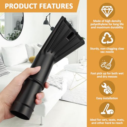 Vacuum Claw Utility Nozzle 2" x 12" for Cleaning Cars, Wet/Dry Utility Shop Vac Auto Car Home SCN2