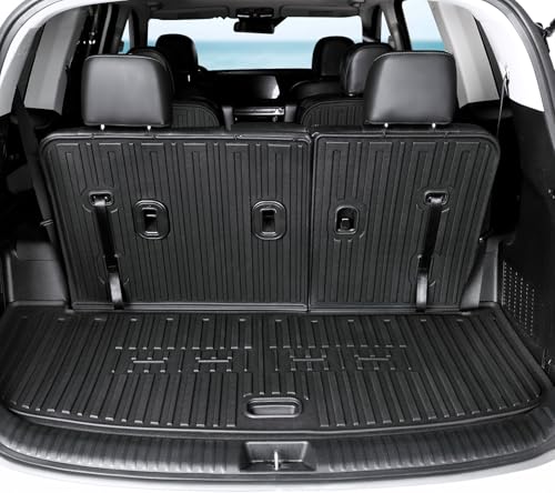 Floor Mats for Kia Telluride 2020-2025, All Weather Floor Mats Trunk Cargo Liner with Backrest Protectors Accessories, Full Coverage Set (Fit 7/8 Sests) - size: For Kia Telluride | 2020-2025