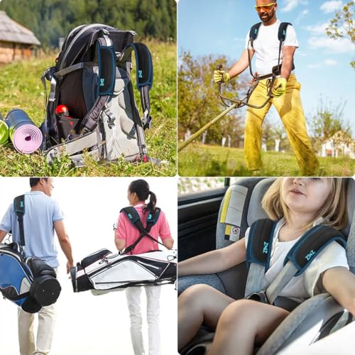 ZINZ 2-Pack Universal Shoulder Pad with Ultra Thick Cushion for Bag Luggage Bag Crossbody, Plus Long & Anti-Slip & Breathable,Black-Blue Edge - color: Black-Blue edge