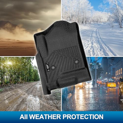 Peleus Floor Mats for Chevrolet Suburban & GMC Yukon XL 2015-2020 (2nd Row Bucket Seats),TPE All Weather Protection 3 Rows Car Floor Liners Duty Full Set Rubber Liner Suburban & Yukon XL Accessories - style: For Chevrolet Suburban & GMC Yukon XL 2015-2020