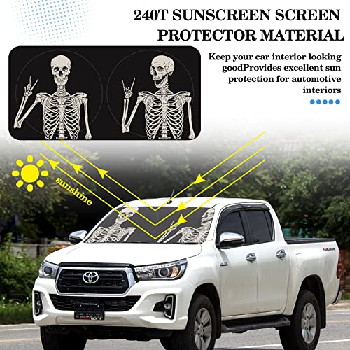 Windshield Sun Shade Foldable Car Front Window Covers for Car Accessories Sun Heat UV Rays Visor Protector Protection for Universal Cars SUV Truck(Skeleton) - style: Skeleton