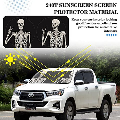 Windshield Sun Shade Foldable Car Front Window Covers for Car Accessories Sun Heat UV Rays Visor Protector Protection for Universal Cars SUV Truck(Skeleton) - style: Skeleton