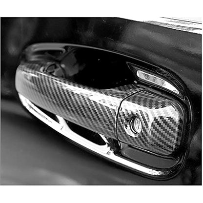 ITrims Door Handle Cover Trim for Toyota 4Runner 4WD N280 2010-2024 2018 2019 2020 Car Styling Accessories Exterior Door Handles Black 8PCS ABS (No Smart Key Holes Carbon Fiber) - size: No Smart Key Holes Carbon Fiber