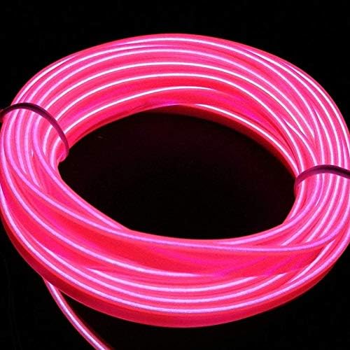 ABALDI El Wire Neon Car Lights Car Interior Trim Light Strip Advanced Low Power Consumption Design for Interior Panel Gap Decorative(5m/16ft,Pink) - color: Pink, size: 5m