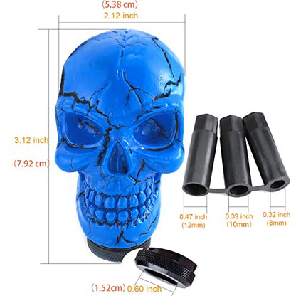 Arenbel Skeleton Car Racing Shift Stick Speed Grip Knob Skull Gear Lever Shifter Handle Fit Most Manual Auto Transmissions, Blue - color: pattern blue
