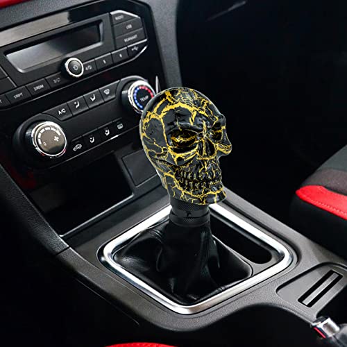 Arenbel Skeleton Car Racing Shift Stick Speed Grip Knob Skull Gear Lever Shifter Handle Fit Most Manual Auto Transmissions, Black Pattern - color: Black