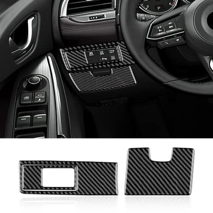 AIRSPEED for Mazda 6 2016-2017.5 with Automatic Transmission, Carbon Fiber Center Console Light Button Frame Cover Storage Box Handle Panel Cover Interior Trim - color: Light Button