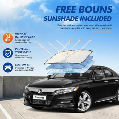 Car Cover Waterproof All-Weather,Heavy-Duty Outdoor Full Exterior Automobiles Sedan/Coupe (Length 186-193 inch) with Windshield Sun Shade Universal Fit Toyota Camry, Tesla Model 3, Accord etc - size: Fit Sedan Length 186-193 inch(3XL)