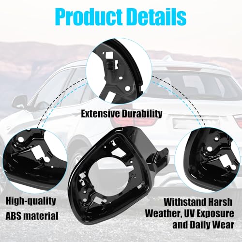 Jaronx Compatible with BMW Side Mirror Housing Frame X3 G01 2018-2024/X4 G02 2019-2023/X5 G05 2019-2024/X6 G06 2020-2024/X7 G07 2019-2024, Driver Side Mirror Cover Supporting Ring for BMW 51167468241 - size: Left Mirror Frame