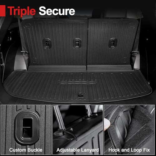 Cargo Mat for 2026 Hyundai Palisade 7/8 Seat (Only Gas), All Weather TPE Durable Cargo Liner with Backrest Mat and Lower Trunk Mat for Hyundai Palisade - size: For Hyundai Palisade Cargo Mats 2026