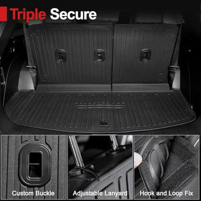 Cargo Mat for 2026 Hyundai Palisade 7/8 Seat (Only Gas), All Weather TPE Durable Cargo Liner with Backrest Mat and Lower Trunk Mat for Hyundai Palisade - size: For Hyundai Palisade Cargo Mats 2026
