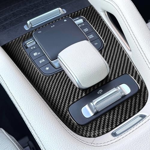 NVCNX Real Carbon Fiber Accessories for Mercedes Benz GLE 580 53 63 S AMG/GLS 450 580 63 AMG 2020-2026 2021 2022 2023 2024 2025 Center Console Gear Shift Panel Cover Interior Trim Overlay Decal 1PC - color: Center Console Gear Shift Panel Trim B2