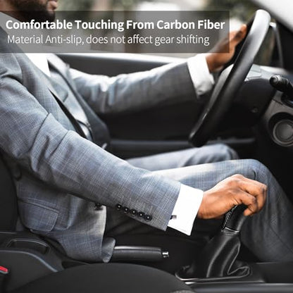 Real Carbon Fiber Gear Shift Konb Cover Trim Protector Compatible with BMW F20 F21 F22 F23 F30 F32 F33 F34 F35 F36 F06 F12 F13 F25 F26 F15 F16 GT3 I8 Automotive Interior Accessories(2010-2020)-Black - color: Black