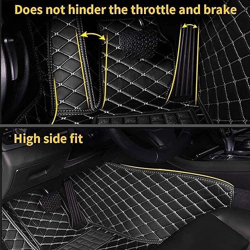 Custom Making Car Floor Mats for 96% Car Model Luxury Leather All Weather Waterproof Anti-Skid Full Coverage Liners (Yellow) - color: yellow