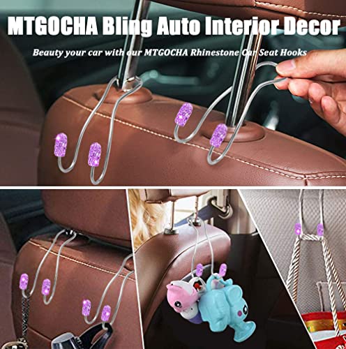 Car Headrest Hooks Car Purse Hook(2 Pack),Bling Car Bag Hooks, Car Hook for Purses and Bags Cute Metal Car Purse Holder Hook, Bling Car Accessories for Women, Light Purple - color: Purple