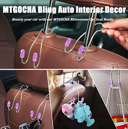 Car Headrest Hooks Car Purse Hook(2 Pack),Bling Car Bag Hooks, Car Hook for Purses and Bags Cute Metal Car Purse Holder Hook, Bling Car Accessories for Women, Light Purple - color: Purple