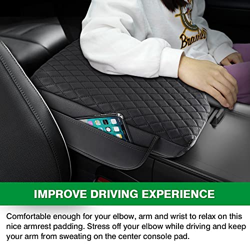 Shademax Custom Fit for Center Console Cover Hyundai Palisade 2020 2021 2022 2023 2024 2025 2026 Armrest Cover Center Console Pad PU Leather Armrest Seat Box Cover Protector with Pockets Storage Bag - size: For Hyundai Palisade 2020-2026