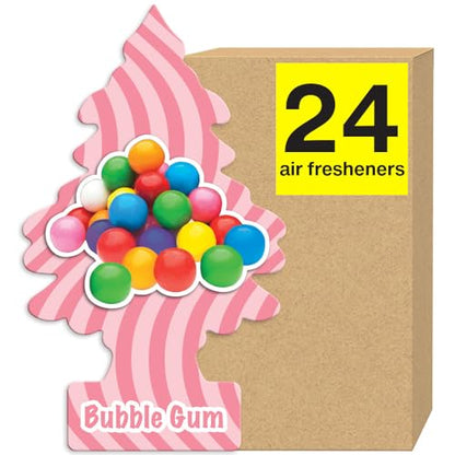 LITTLE TREES Car Air Freshener | Hanging Tree Provides Long Lasting Scent for Auto and Home | 24 Air Fresheners |Bubble Gum - color: Bubble Gum