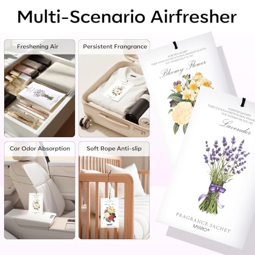 MYARO 12 Packs Scented Sachets for Drawer and Closet, Long-Lasting Potpourri Bags Closet Air Freshener Home Fragrance Sachet 3 Scents Options- Lavender, Bloomy Flower, Gardenia - color: Lavender Gardenia Jasmine