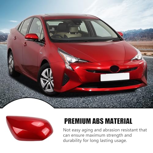 Left Driver Side Car Mirror Cap Cover Compatible with Toyota Prius 2016 2017 2018 2019 2020 2021, Direct Replacement, 87945-47060, Red - color: red, size: Left