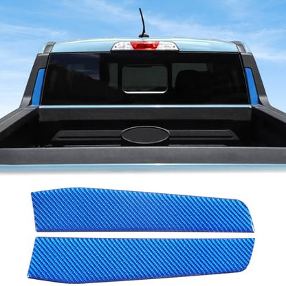 Aunginsy Rear Glass Side Anti-Scratch Cover Trim Compatible with Ford Maverick 2022-2025, Carbon Fiber Pickup Truck Rear Bucket Slot Side Anti-Scratch Cover Protective Pad Sticker Exterior Accessories - color: Blue