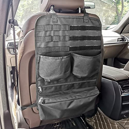 Buraku Vehicle Seat Back Organizer Car Fire Extinguisher Storage Road Travel Kids Toys Accessories Storage, Molle Panel Back Seat Cover for F150 Truck SUV Pickup