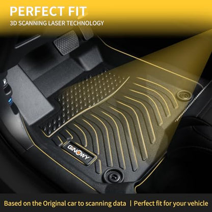 GINOWY-Floor Mats for Buick Enclave 2018-2024, TPE All Weather Mats Enclave with 2nd Row Bucket Seats, Non-Slip Waterproof Winter Enclave Floor Liners Accessories, Black - style: 1) for Buick Enclave 2018-2024 Floor Mats