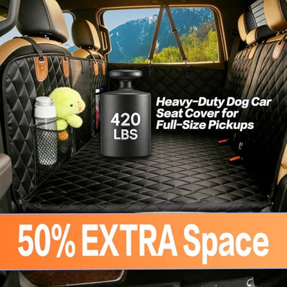 Back Seat Extender for Dogs,Hard Bottom Dog Car Seat Cover for Back Seat,Waterproof Dog Hammock with Door Protection, Anti-Scratch Pet Back Seat Cover for Car, SUV, Truck, Holds 420lbs, Black - size: Floor Laying