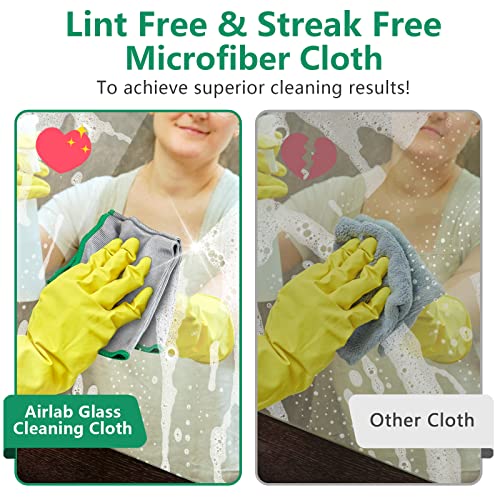 Glass Polishing Cloth Streak Free Miracle Cleaning Cloth Lint Free Microfiber Cleaning Rags for Glasses Kitchen Dish Mirrors Easy Clean, Pack of 6, 12" x 12" - color: Sliver, Pack of 6