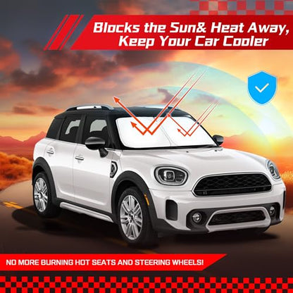 ARISMOTOR Windshield Sun Shade for Mini Countryman Cooper F60 2017-2024 2025 2026, Custom Fit Foldable Front Window Sunshade Sun Visor Protector, Block UV Rays Keep Your Car Cooler - size: for Mini Countryman Cooper F60 2017-2026