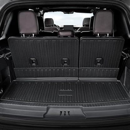 Cargo Mat for 2018-2024 Ford Expedition/Lincoln Navigator 7/8 Seats, Full Coverage All Weather Trunk Cargo Liner with 3rd Row Backrest Protectors (Not fit Max or L Model)