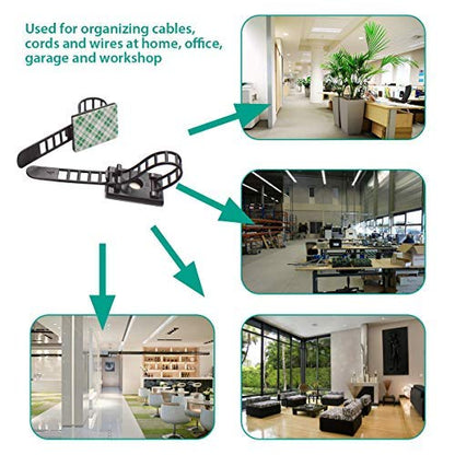 50 Pieces Cable Management Desk Wire Organizer Cable Ties Zip Ties Adhesive Cord Clips Cord Keeper Desk Wire Management - size: 50 Pieces