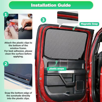 2015-2020 f150 Window Shades - Rear Side Window Sun Shade for Baby, Breathable Mesh Car Privacy Window Covers, UV Protection and Heat Insulation for Road Trips, Napping, Camping (2 PCS) - size: F150(2015-2020)-2pcs