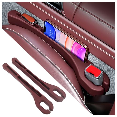 2PCS Car Seat Gap Filler with Phone Holder,[New Upgrade] Car Side Seat Gap Filler for Avoiding Things Falling,Universal Car Seat Organizer Car Interior Accessories (Red) - color: Red